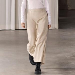 Zara Tan 100% Wool Maxi Pencil Skirt